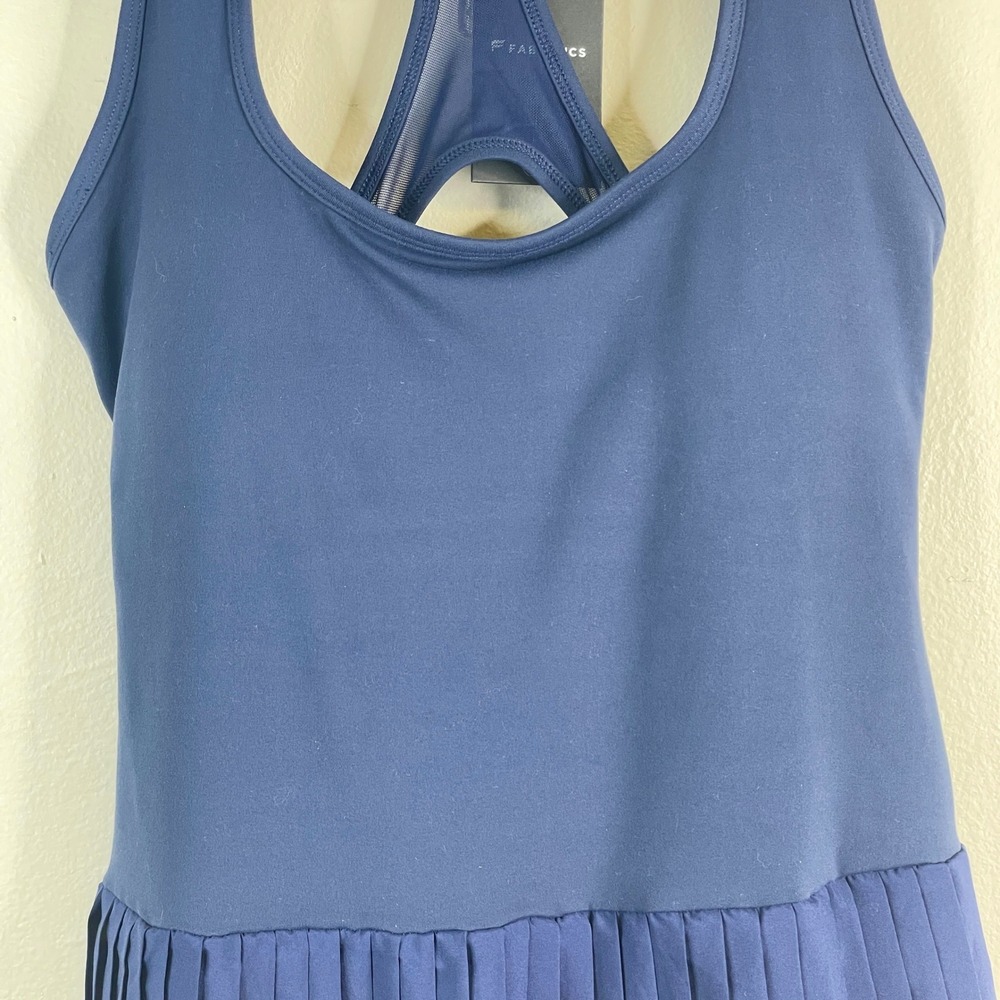 Fabletics Dress Womens Large Blue Pleated Tennis Racerback Tank Athleisure NWT - Picture 3 of 9